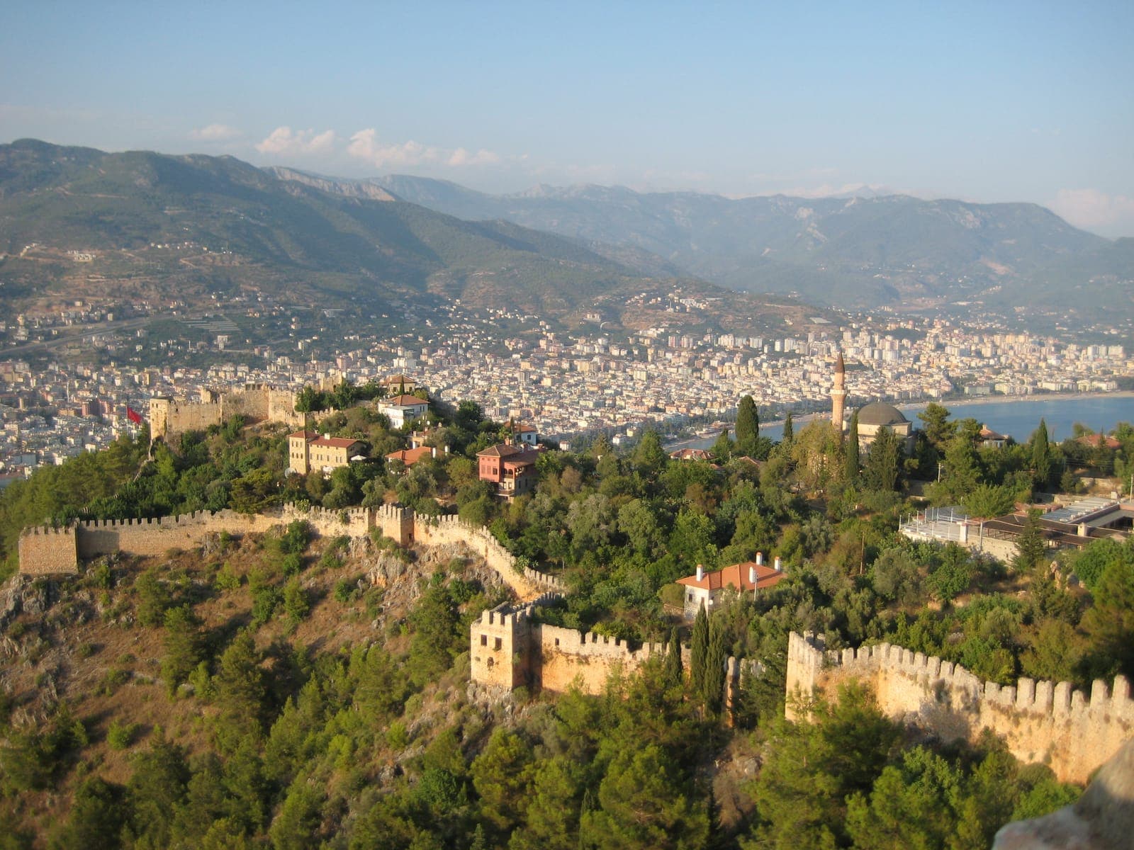 Alanya Castle fortress walls on the rocky Mediterranean peninsula