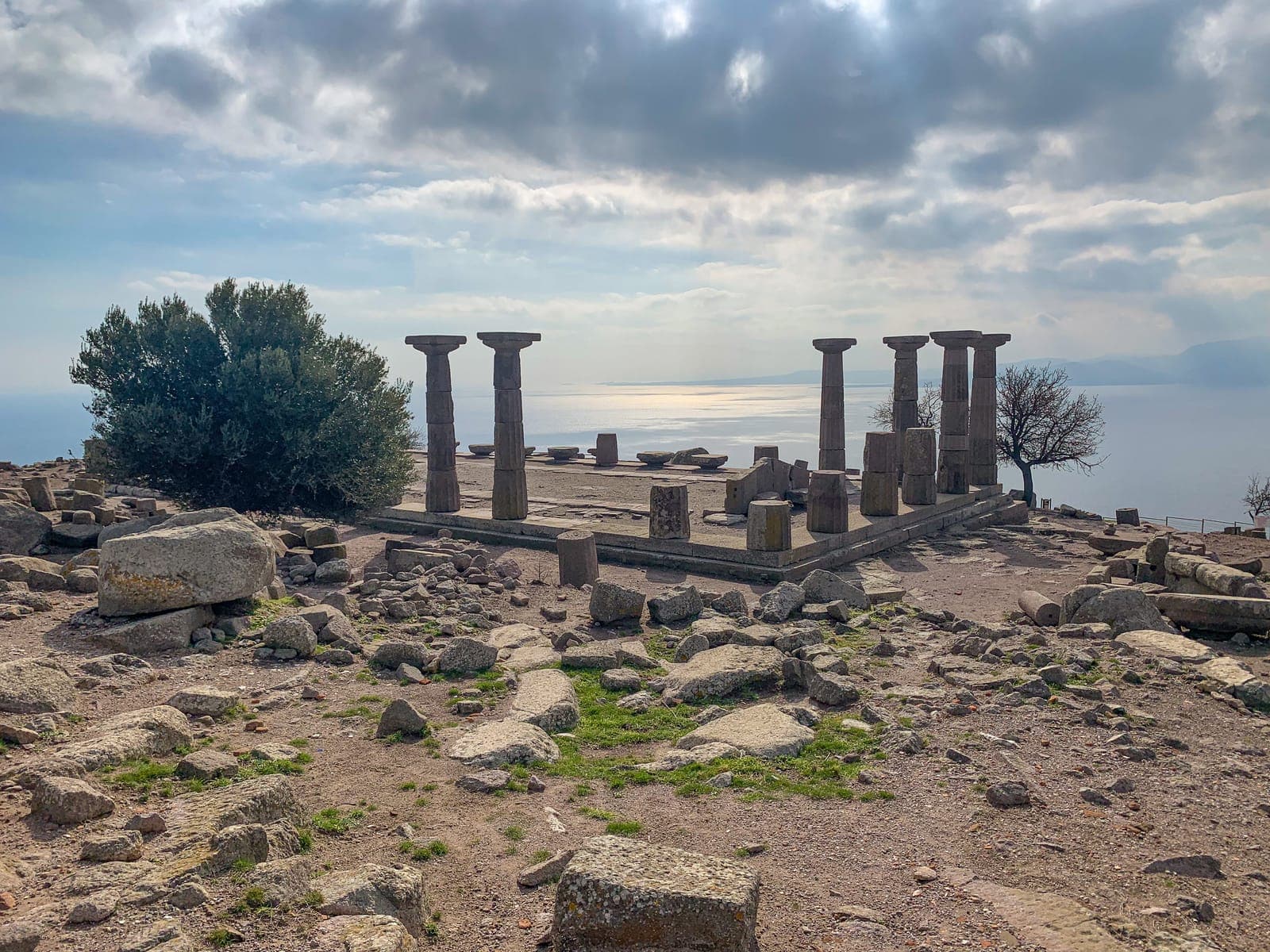 Temple of Athena at Assos overlooking the Aegean Sea