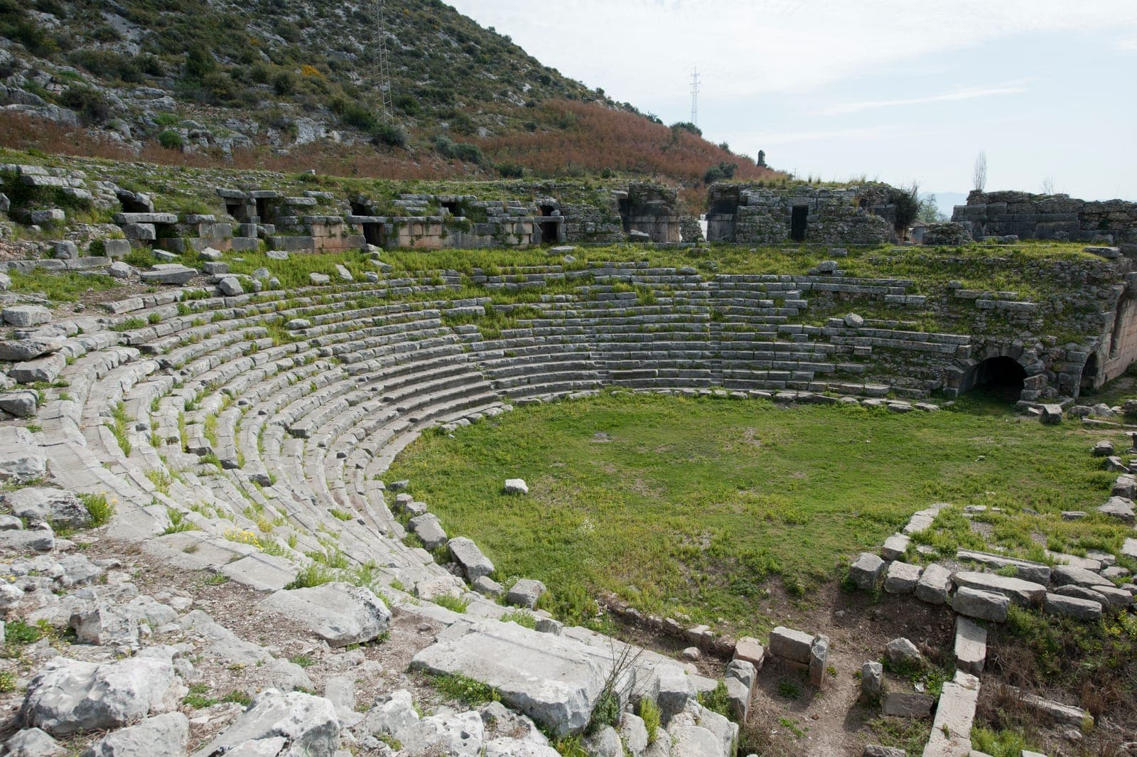 Rock tombs and ruins at Limyra in ancient Lycia