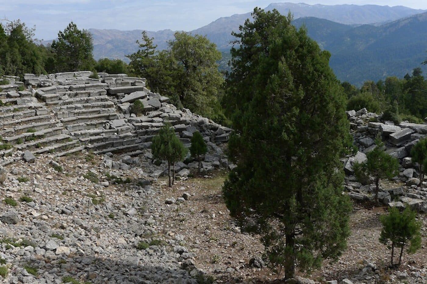 Stone blocks bearing the philosophical inscription of Diogenes at the ancient city of Oenoanda