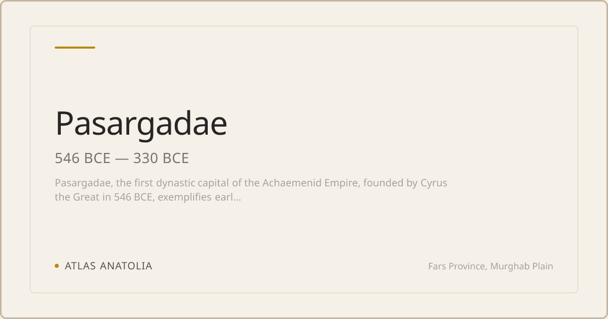 Pasargadae — Ancient Iran | Atlas Anatolia
